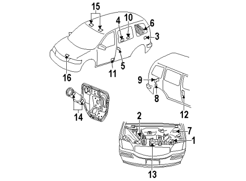 2004 Oldsmobile Silhouette Information Labels Diagram