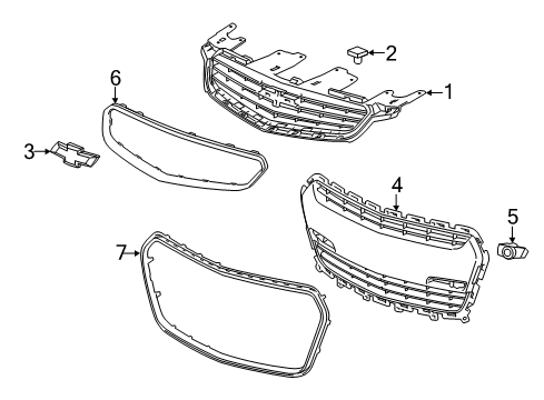 2015 Chevy SS Grille & Components Diagram