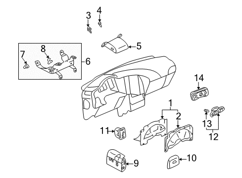 2003 Buick Rendezvous Switch Assembly, Headlamp & Instrument Panel Lamp Dimmer & Accessory (W Diagram for 10339374