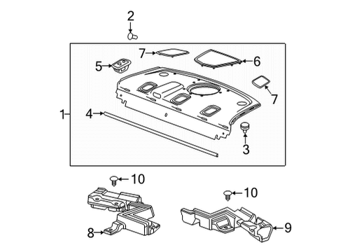 2024 Cadillac CT4 Interior Trim - Rear Body Diagram 1 - Thumbnail