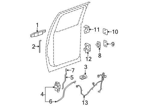 2007 Chevy Silverado 2500 HD Harness Assembly, Rear Side Door Door Wiring Diagram for 25844563