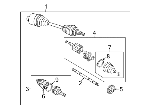 2006 Chevy Monte Carlo Joint Asm,Front Wheel Drive Shaft Cv Inner Diagram for 88965608