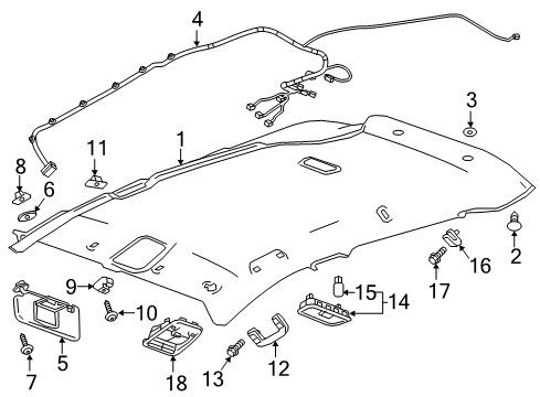 2022 Chevy Bolt EV Interior Trim - Roof Diagram