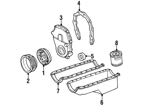 1997 GMC K2500 Suburban Engine Parts & Mounts, Timing, Lubrication System Diagram 6 - Thumbnail