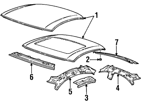 2001 Saturn SC2 Roof & Components Diagram