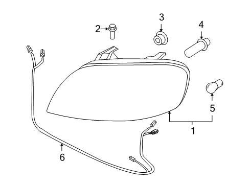 2009 Pontiac G3 Harness Asm,Fwd Lamp Wiring Diagram for 96867074