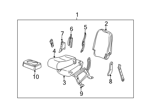 2005 GMC Sierra 1500 Front Seat Components Diagram 9 - Thumbnail