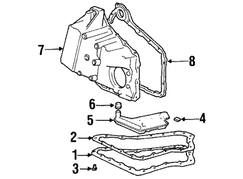 2002 Oldsmobile Aurora Gasket Kit,Case Side Cover Diagram for 24206959