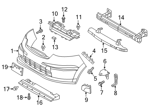 2017 Chevy City Express Front Bumper Diagram