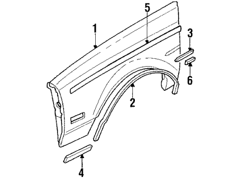 1987 Buick Regal Fender & Components Diagram