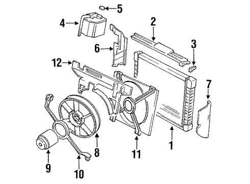 1990 Pontiac Grand Am Radiator & Components, Cooling Fan Diagram 2 - Thumbnail