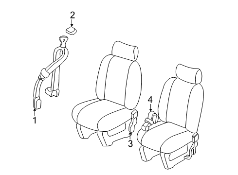 1998 Pontiac Trans Sport Belt Kit,Rear Seat Center Retractor Side *Gray Diagram for 12531138