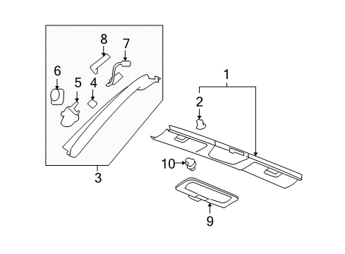 2008 Saturn Sky Interior Trim - Roof Diagram