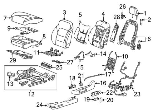 2022 Chevy Bolt EUV SWITCH ASM-F/SEAT LUMBAR *DK GREY Diagram for 42778340