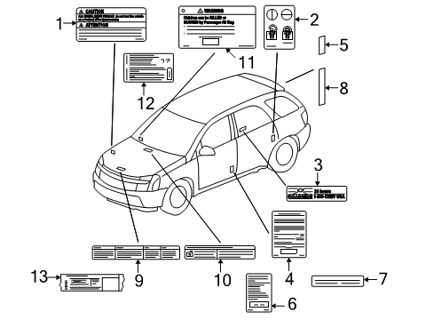 2008 Pontiac Torrent Information Labels Diagram