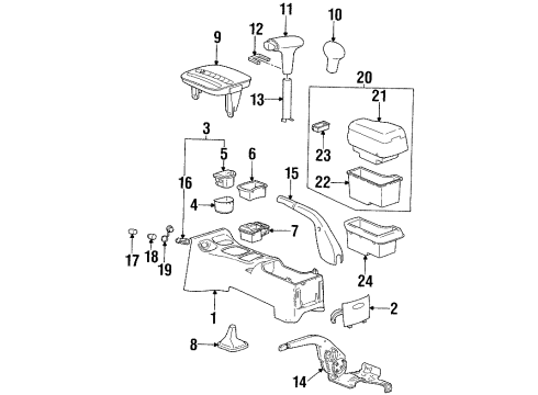 2000 Saturn SL1 Holder, Front Floor Console Coin Diagram for 21039055