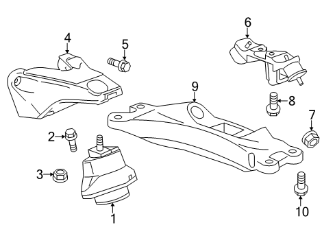 2014 Cadillac CTS Engine & Trans Mounting Diagram 5 - Thumbnail