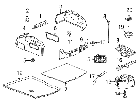 2011 Chevy Caprice Nut, Jack Stowage Retainer Diagram for 92188779