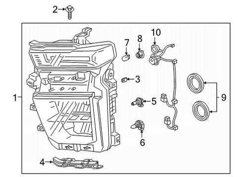 2022 Chevy Silverado 2500 HD Bulbs Diagram 2 - Thumbnail