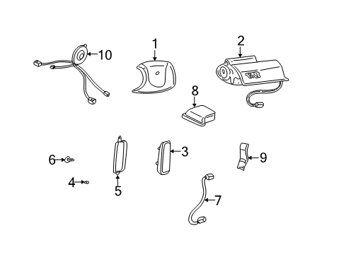 2002 Pontiac Bonneville Coil Kit,Steering Wheel Inflator Restraint Module Diagram for 26090827