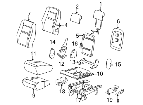 2006 Pontiac Montana Cover,Rear Seat Latch Finish *Gray Diagram for 89043967