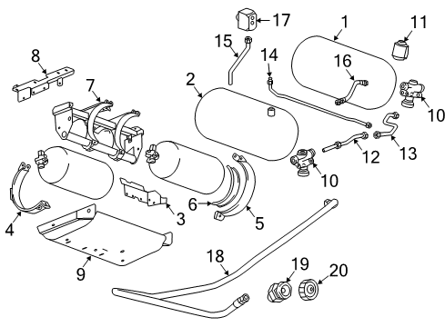 2018 GMC Savana 2500 Strap,Cng Tank Diagram for 19258358