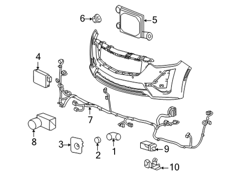 2024 Cadillac CT5 Bracket, Front Park Asst Alarm Sen Diagram for 84517541