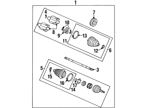 2001 Oldsmobile Aurora Clamp,Front Wheel Drive Shaft Tri, Pot Joint Boot Outer Diagram for 26108409