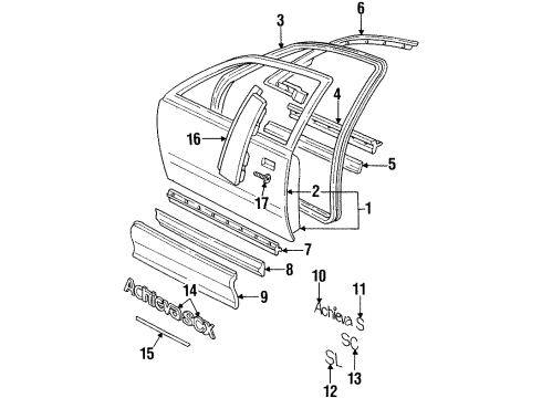 1992 Oldsmobile Achieva Plate Assembly, Name "Slot" Diagram for 22586870