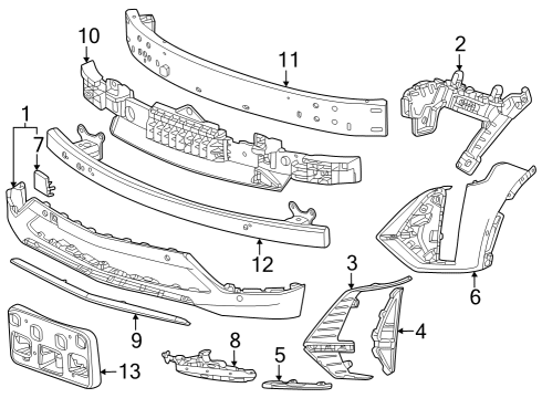 2024 Cadillac LYRIQ FASCIA ASM-FRT BPR UPR *SERV PRIMER Diagram for 87845149