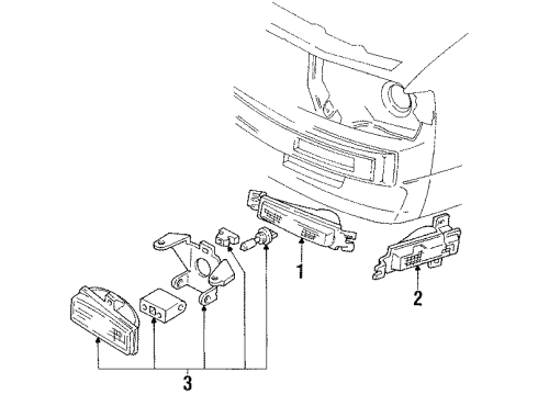 1990 Oldsmobile Toronado Lamp Assembly, Front Side Marker & Corner Diagram for 5975570