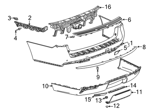 2021 Chevy Suburban LAMP ASM-RR FASCIA LWR SIG Diagram for 85547086