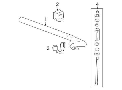 2011 GMC Sierra 1500 Stabilizer Bar & Components - Front Diagram 1 - Thumbnail