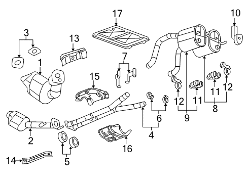 2007 Chevy Corvette Exhaust Components Diagram 1 - Thumbnail