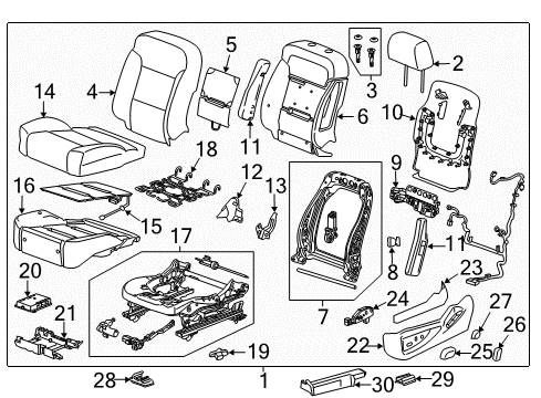 2017 GMC Yukon XL Power Seats Diagram 2 - Thumbnail