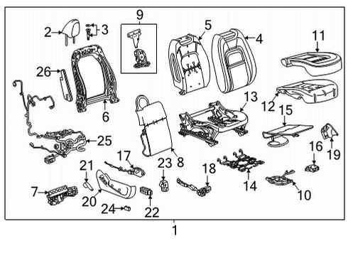 2020 GMC Canyon Frame Assembly, F/Seat Cush Diagram for 13529738