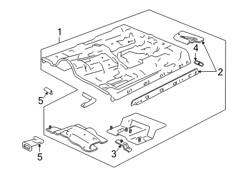 1997 Chevy S10 Cab - Floor Diagram 1 - Thumbnail