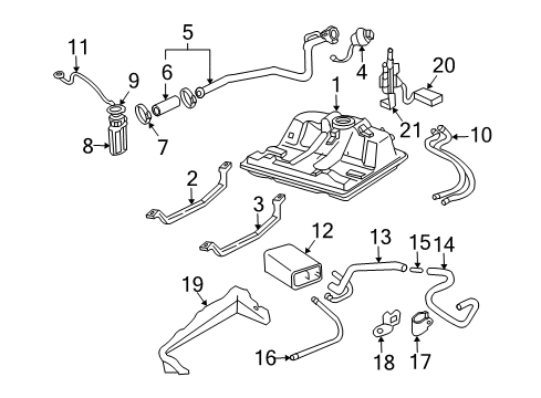 2006 Chevy Monte Carlo Module Kit,Fuel Tank Fuel Pump Diagram for 19177358