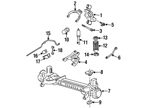 1995 Cadillac Seville Arm Assembly, Rear Suspension Lower Control *Pink/Green Diagram for 22156605