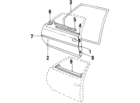 1990 Chevy Celebrity S/Strip Asm Front Door Diagram for 17991811