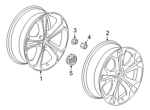 2019 Buick Cascada Wheels, Covers & Trim Diagram