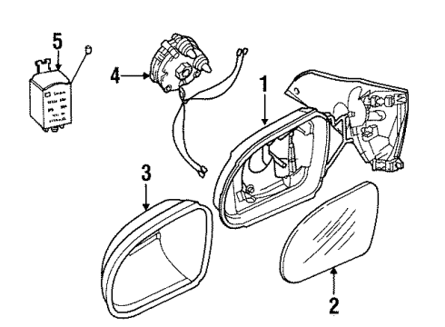 2000 Cadillac Catera Relay,Heated Outside Rear View Mirror & Rear Window Defogger Diagram for 9173931