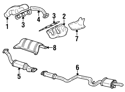 1999 Oldsmobile Intrigue Exhaust Components Diagram 1 - Thumbnail