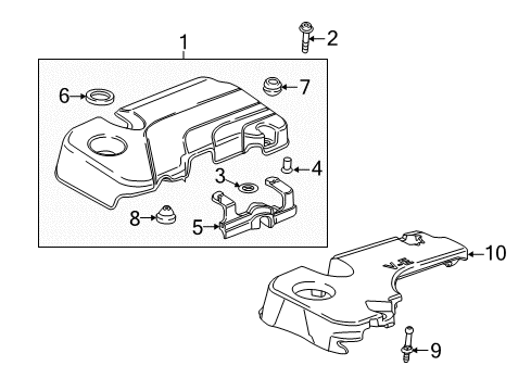 2024 Chevy Malibu Grommet, Upper Intake Manifold Sight Shield Diagram for 12660941