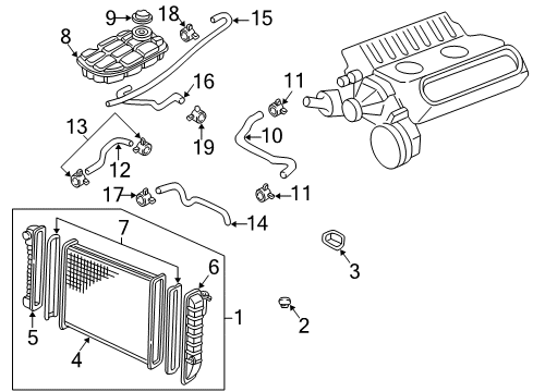 2002 Chevy Corvette Tank Assembly, Radiator Surge Diagram for 10430189