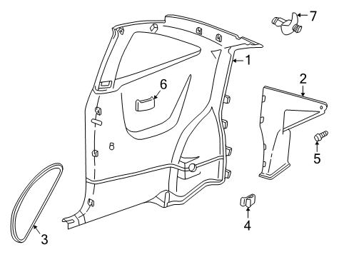 1995 Pontiac Sunfire INSERT, Rear Quarter Trim Diagram for 22579178