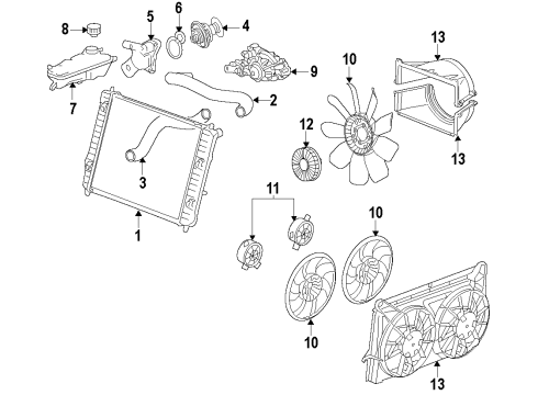 2008 GMC Yukon XL 2500 PUMP,WAT Diagram for 12600767