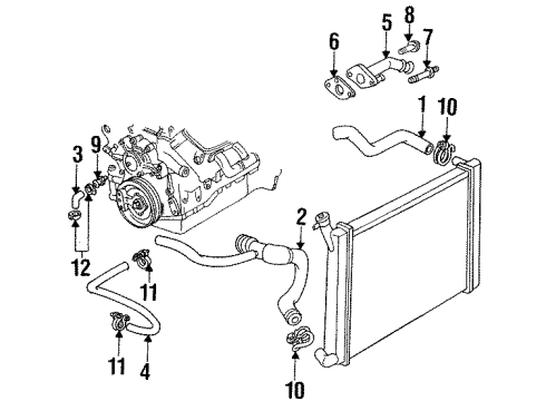 1997 Oldsmobile Achieva Radiator Hoses Diagram 2 - Thumbnail