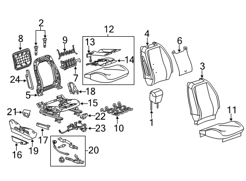 2011 GMC Terrain Passenger Seat Components Diagram