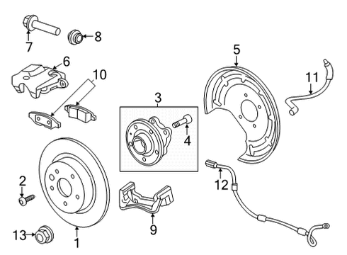 2024 Chevy Trailblazer Bolt/Screw, Rear Brake Caliper Guide Pinion Diagram for 13596001